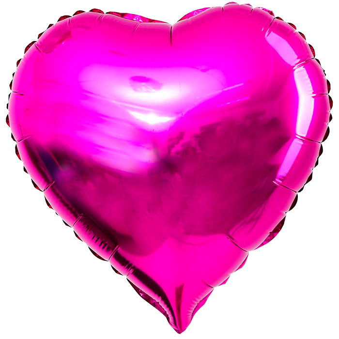 Шар фольгированный Сердце ярко-розовое
