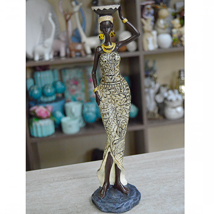 Сувенир Африканка Атаро с чашей, 32 см