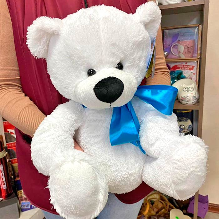 Мягкая игрушка Медведь Паша, цвет белый, 38 см