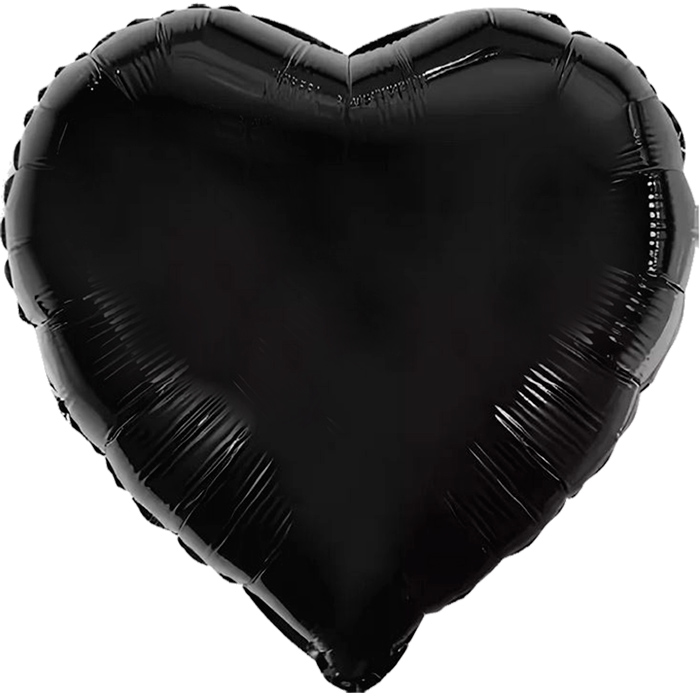 Шар фольгированный Сердце черное