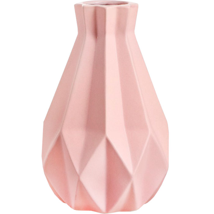 Ваза настольная Оригами (розовая), 23 см